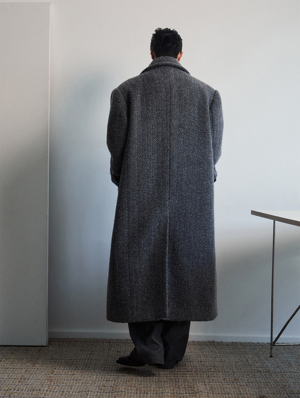 Wide-Shouldered Long Coat