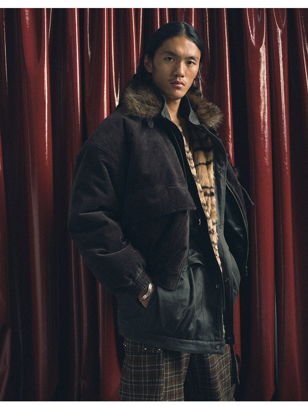 Corduroy Fur Collar Jacket