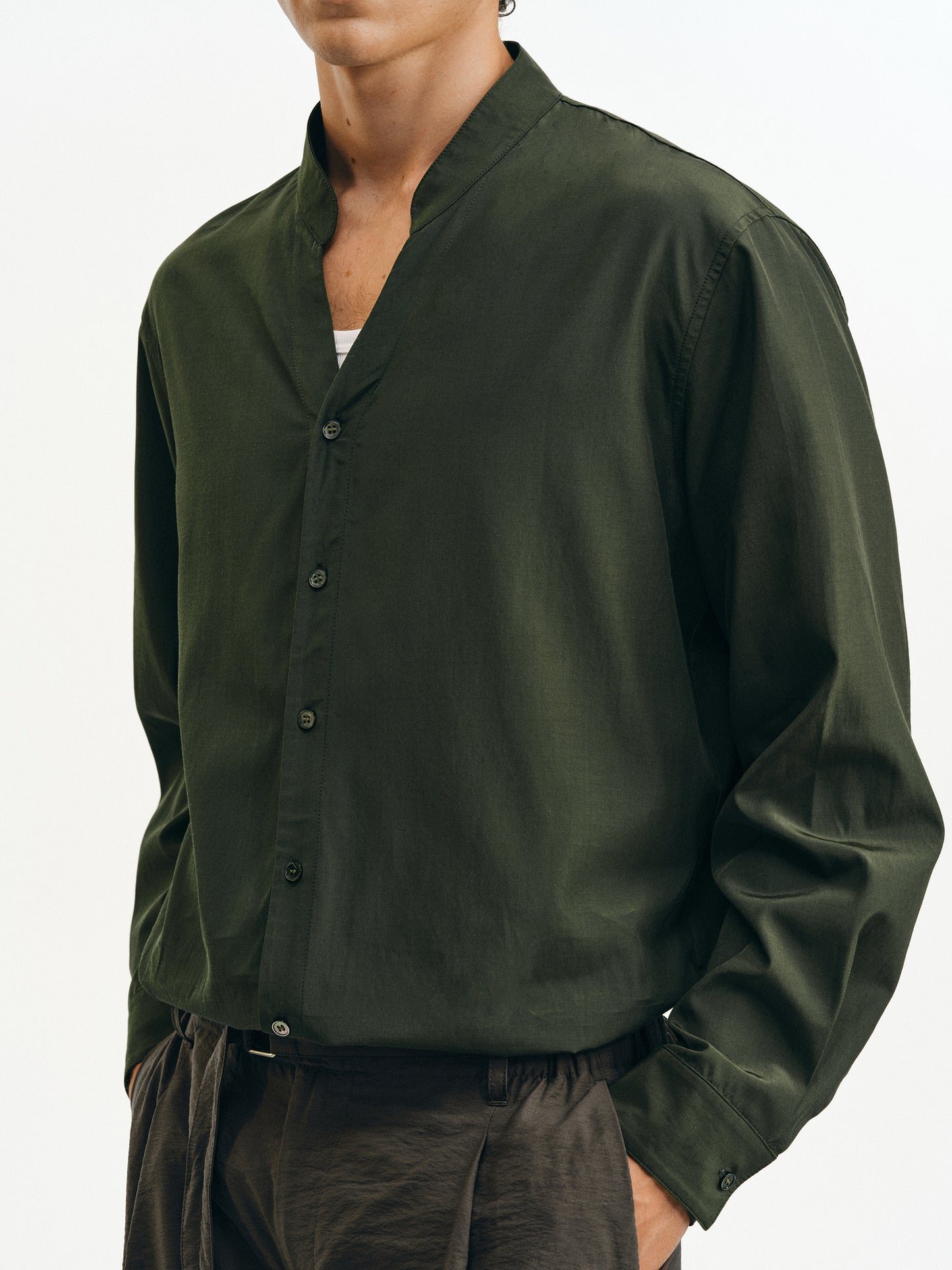 Wool V-neck shirt