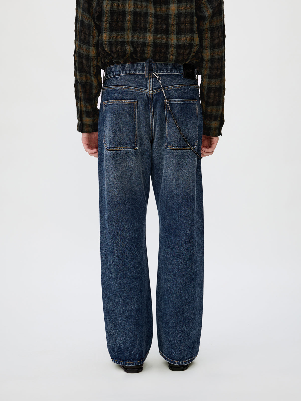 Cotton Twill Straight Leg Jeans