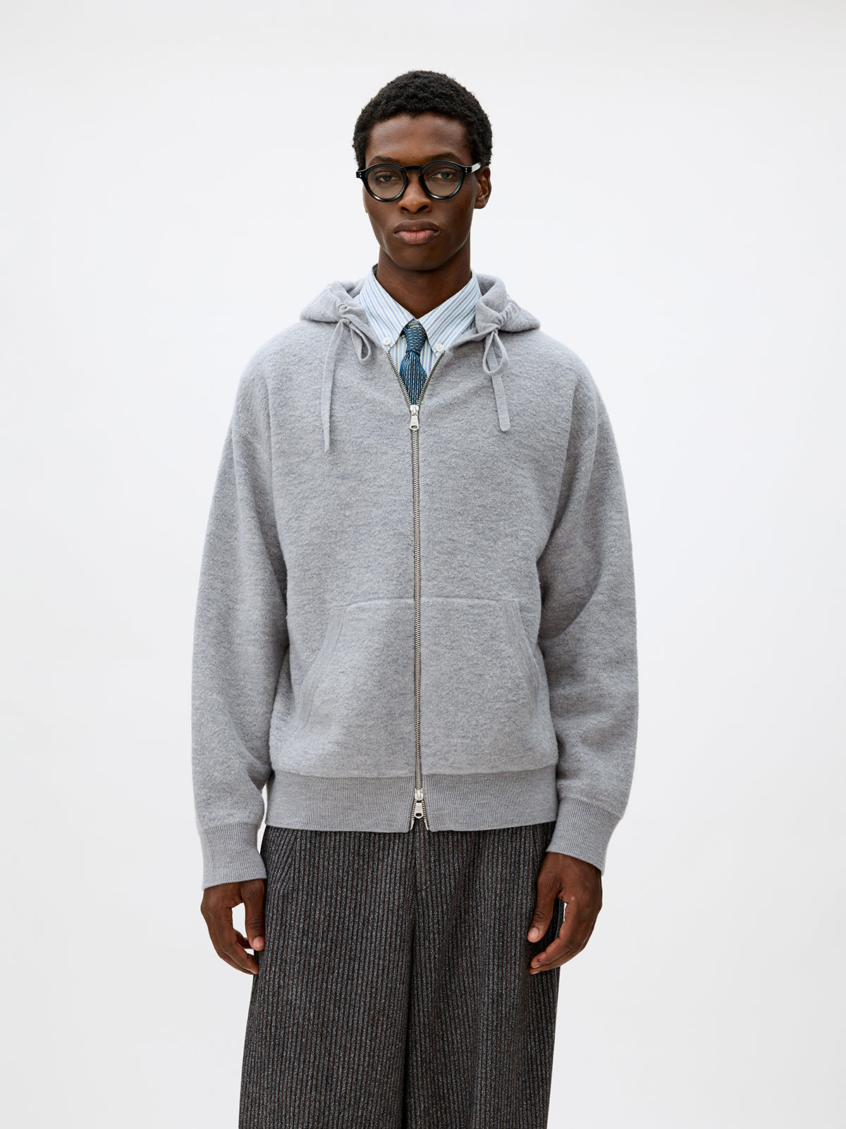 Zip-Up Hooded Cardigan