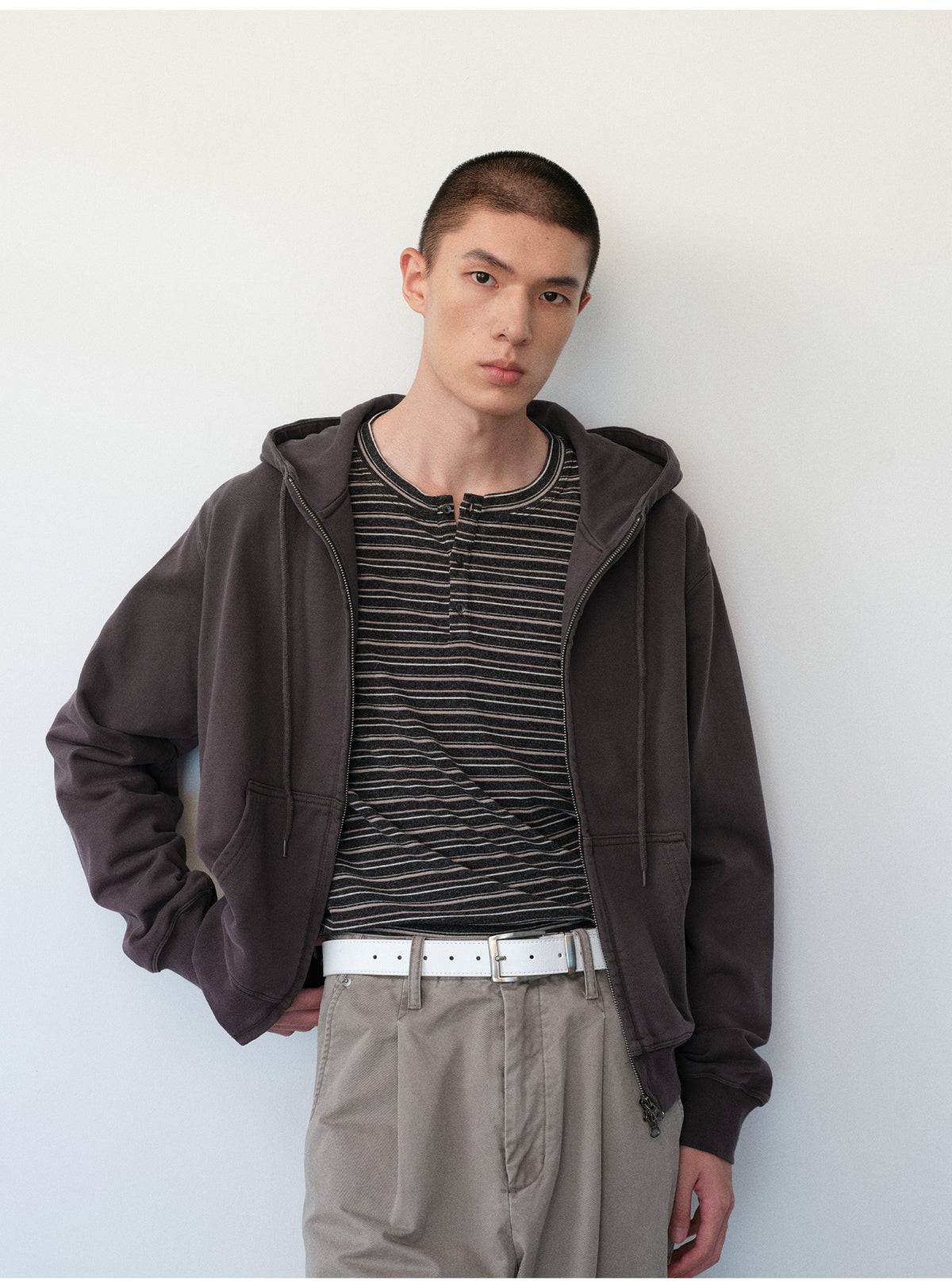 Distressed Hooded Sweatshirt