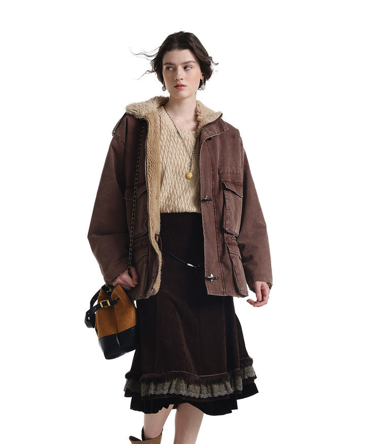 Airplane Button Multi-Pocket Jacket