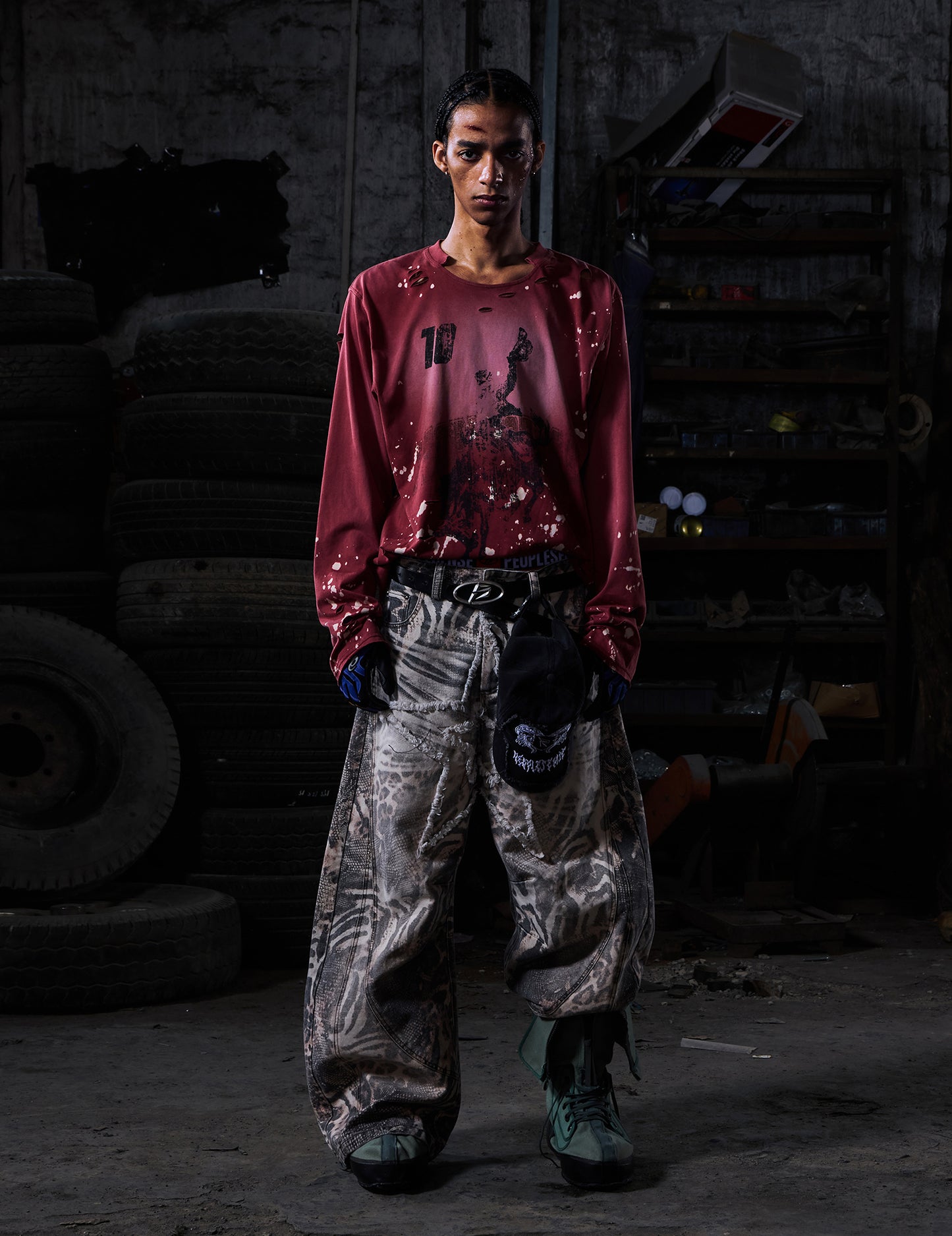 Print Gradient Jeans