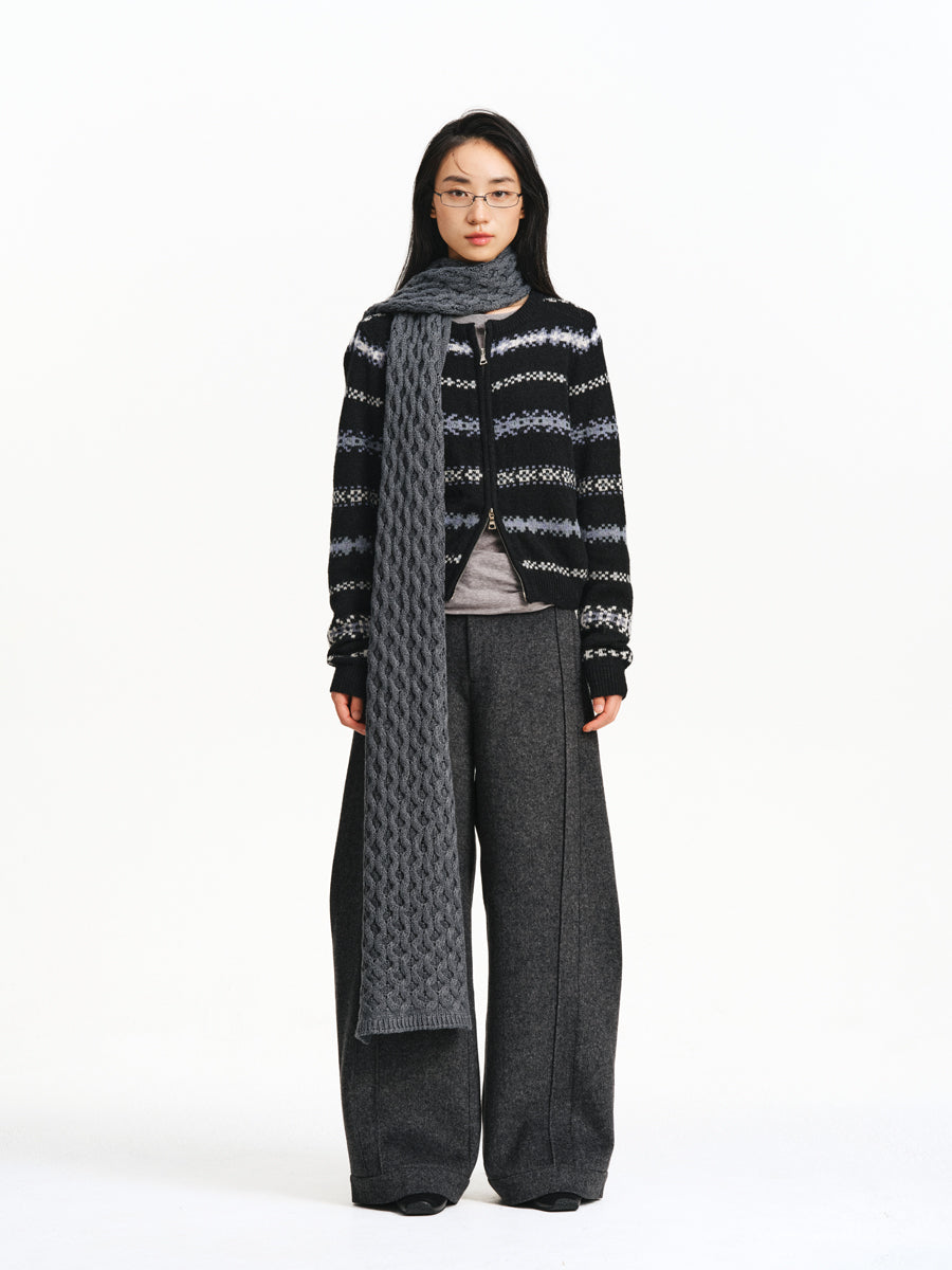 Cable-knit Heated Long Scarf