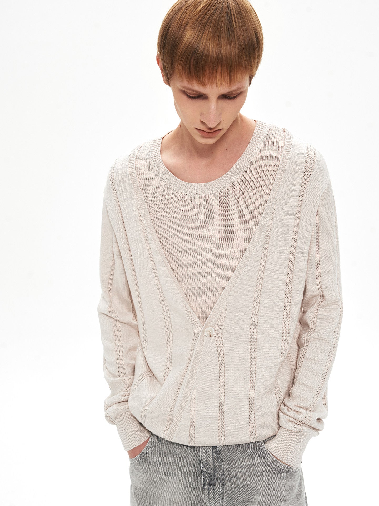 Double-Layer Faux Two-Piece Knit