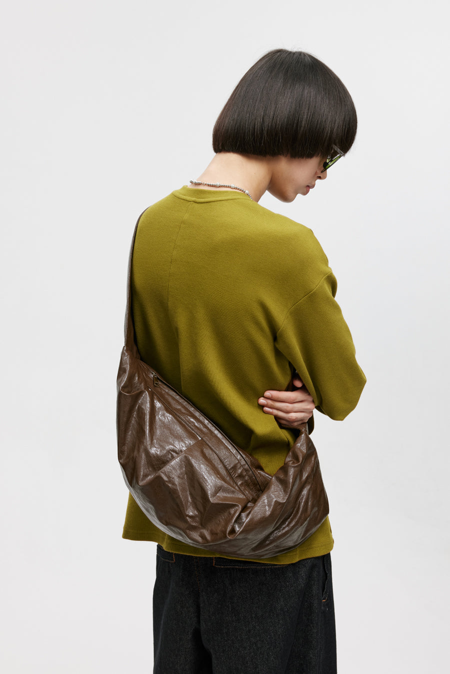 Eco-friendly leather shoulder bag