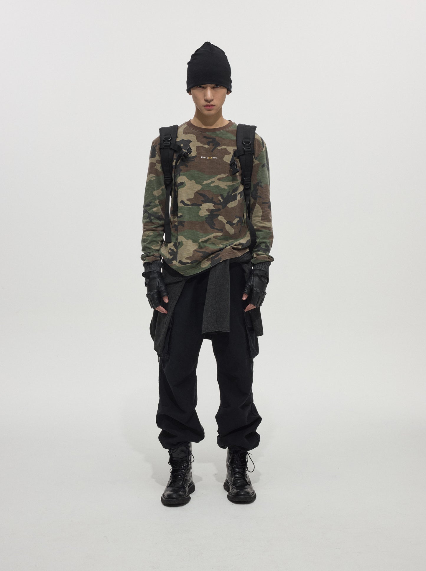 Camouflage-Print Bamboo Cotton T-Shirt