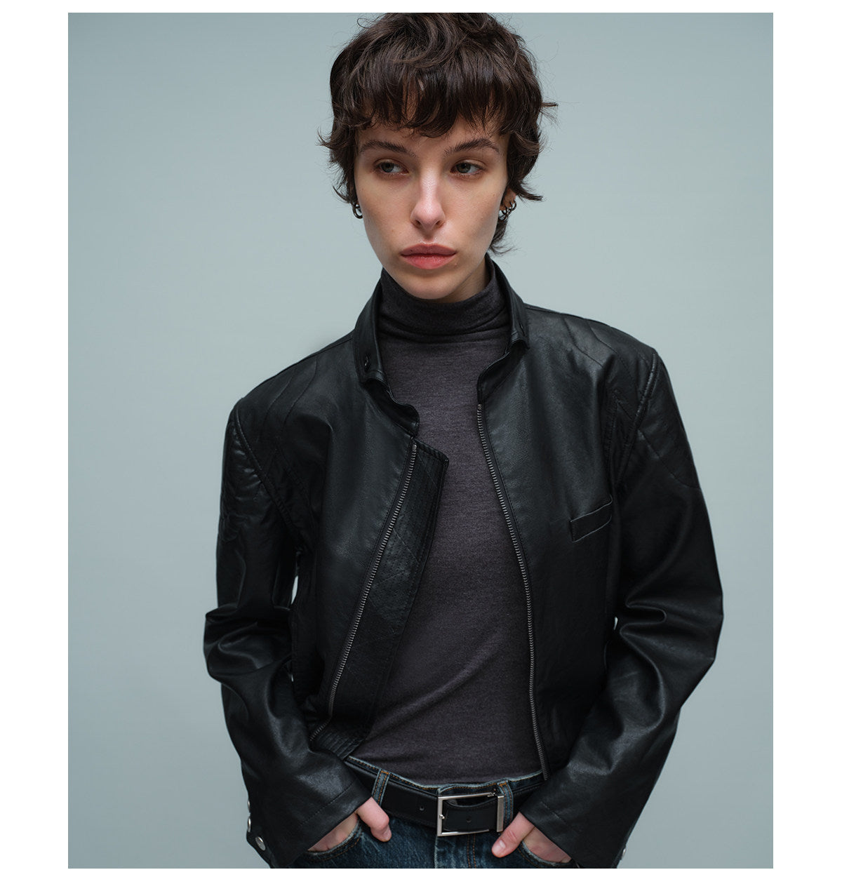 Rider Jacket with Turn-Down Collar