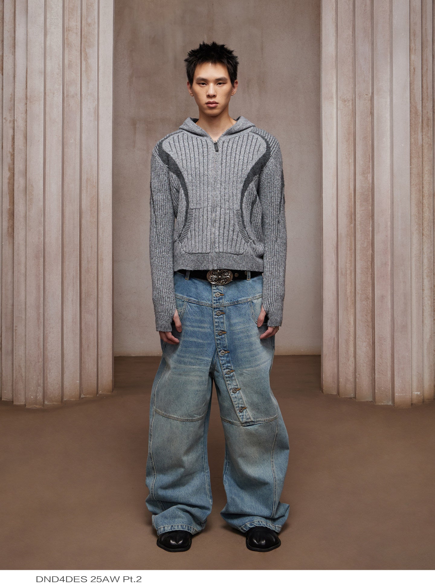 Wool-Blend Zip-Up Cardigan