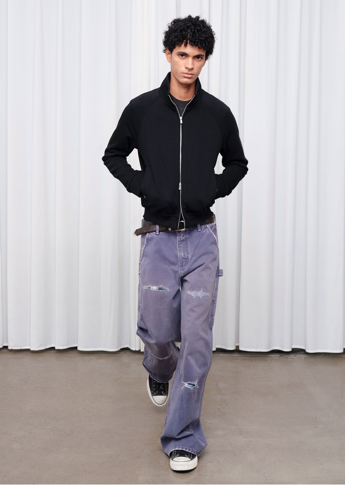 Patchwork Distressed Embroidery Remade Work Pants