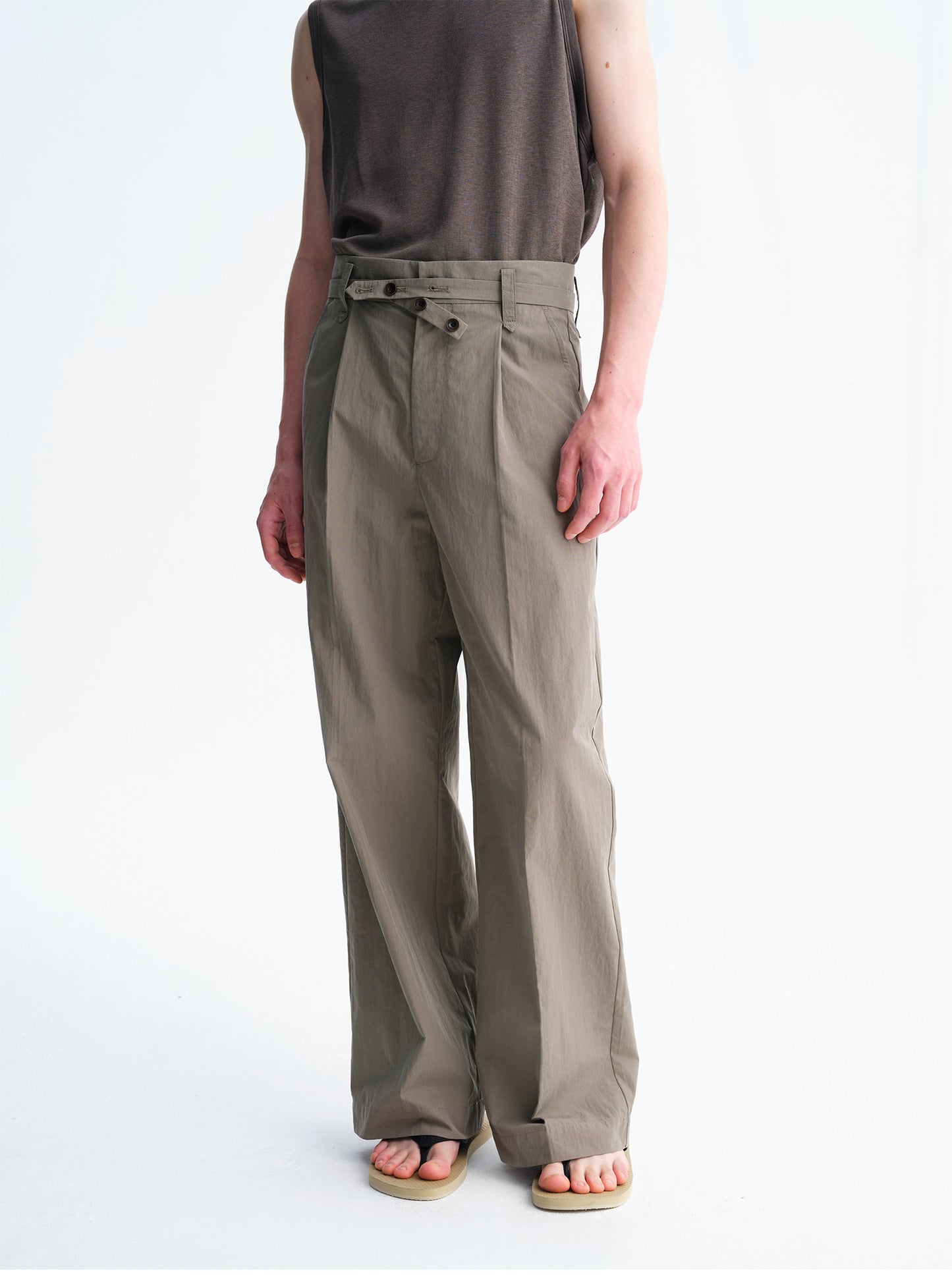 Casual Wide-Leg Pants with Detachable Belt
