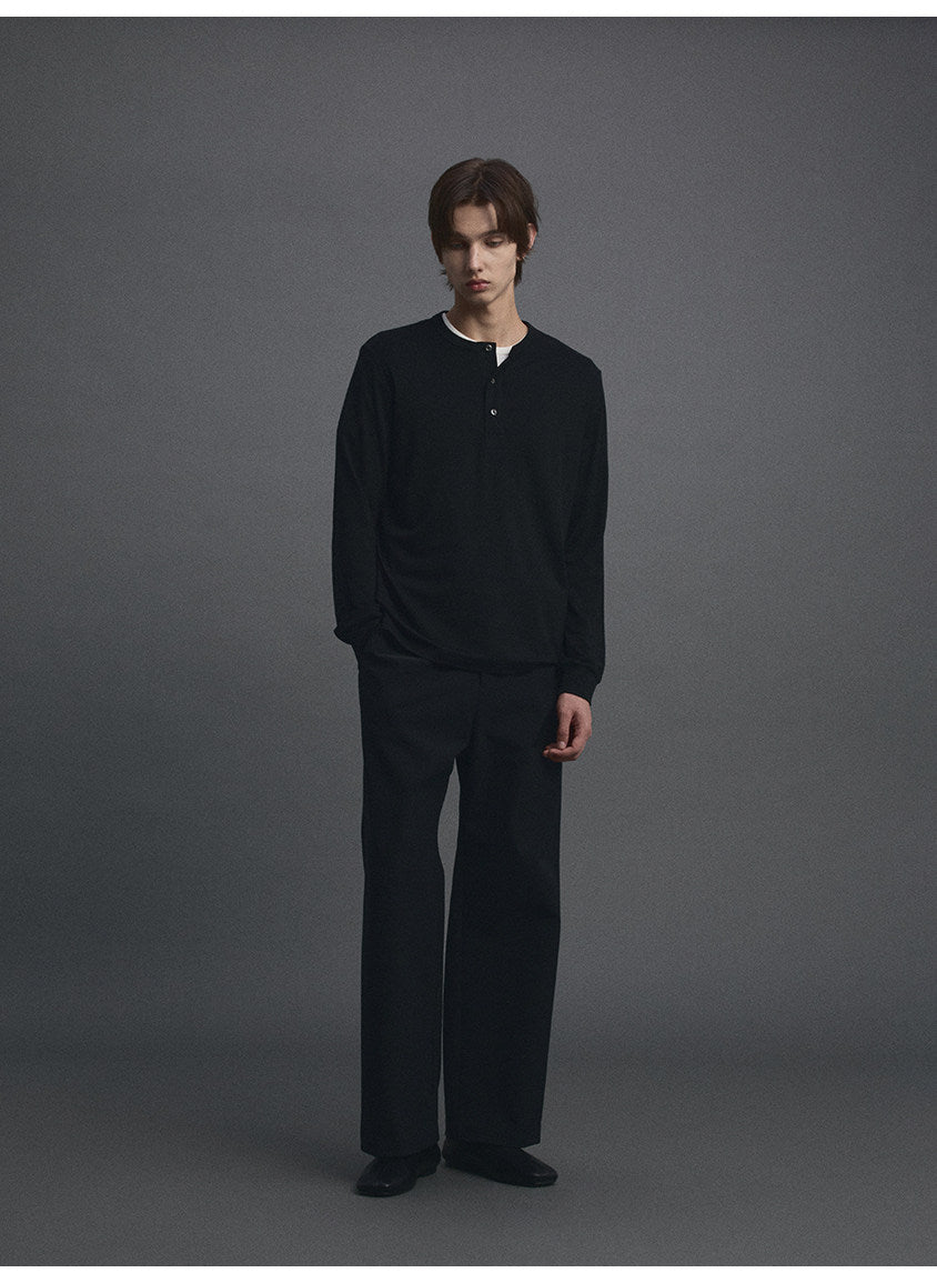Merino Wool Henley-Neck Standard T-Shirt