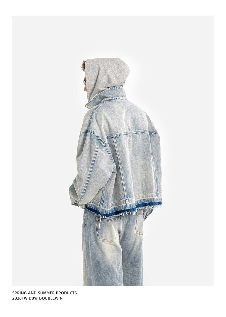 Distressed Washed Denim Jacket