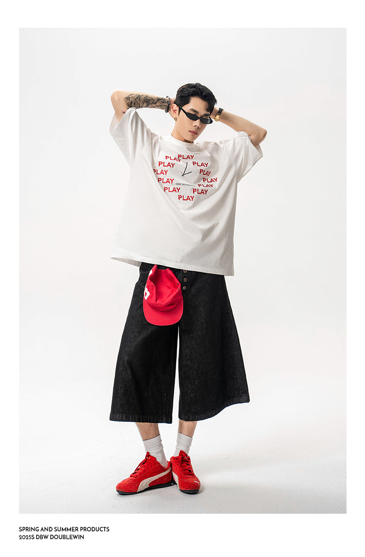 Embroidered cotton T-shirt