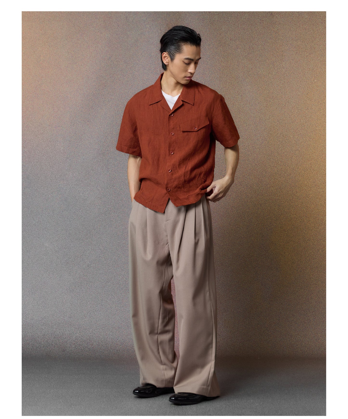 Irregular Silhouette Cuban Collar Shirt