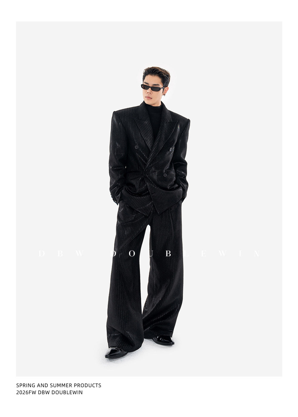 Suede and Velvet Striped Suit