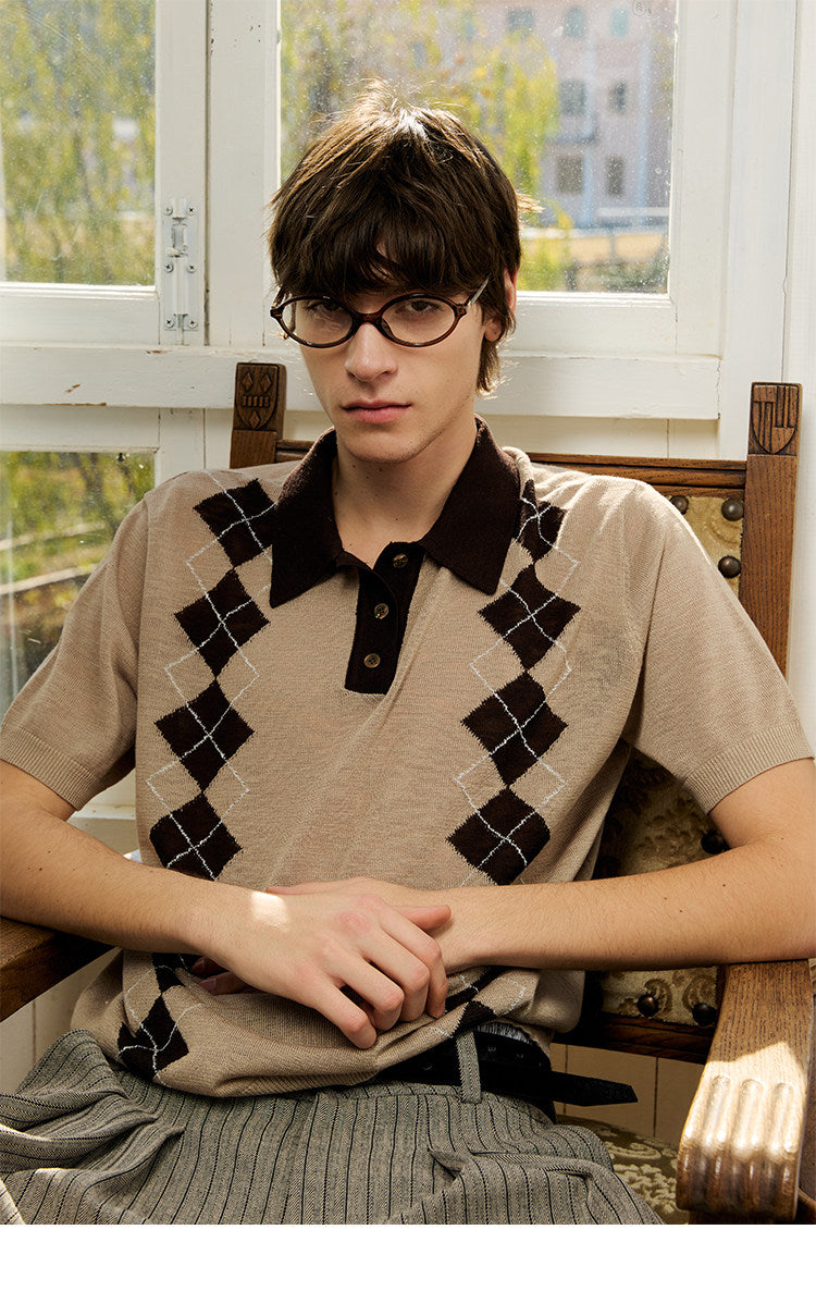 Knit polo shirt