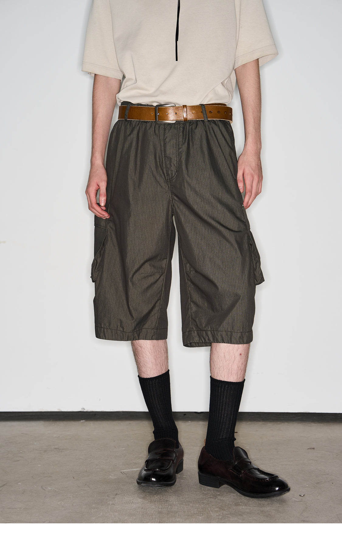 Herringbone Pattern Workwear Shorts