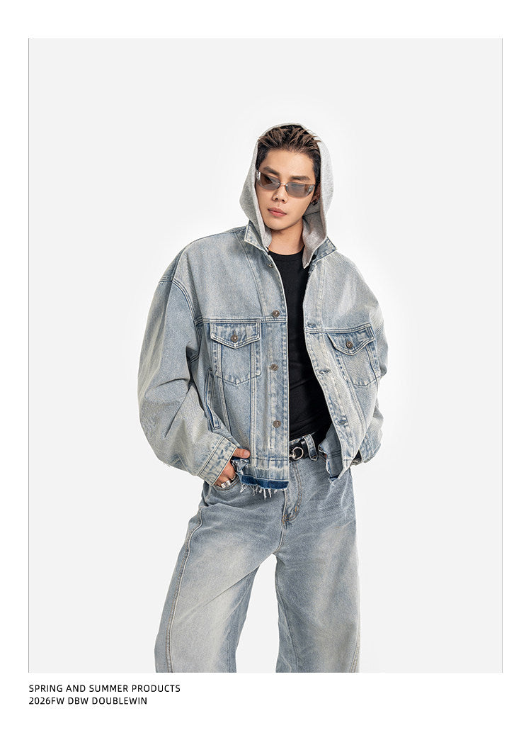 Distressed Washed Denim Jacket