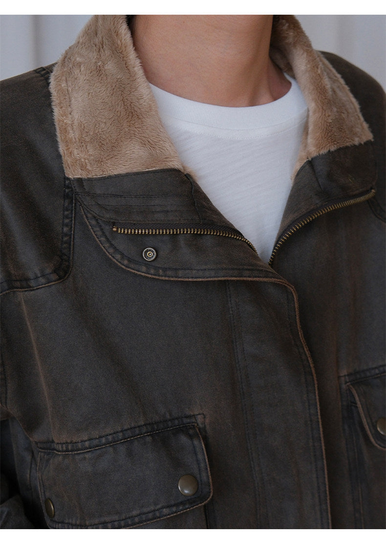 Retro-washed bomber jacket