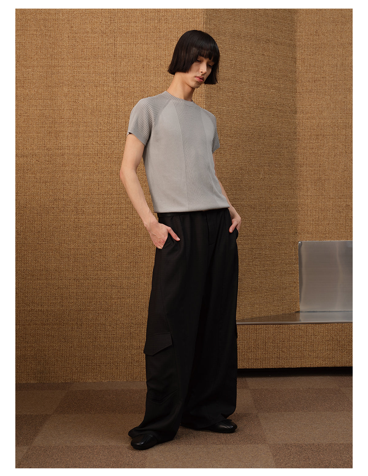 Ice Silk Fabric Knit Shirt