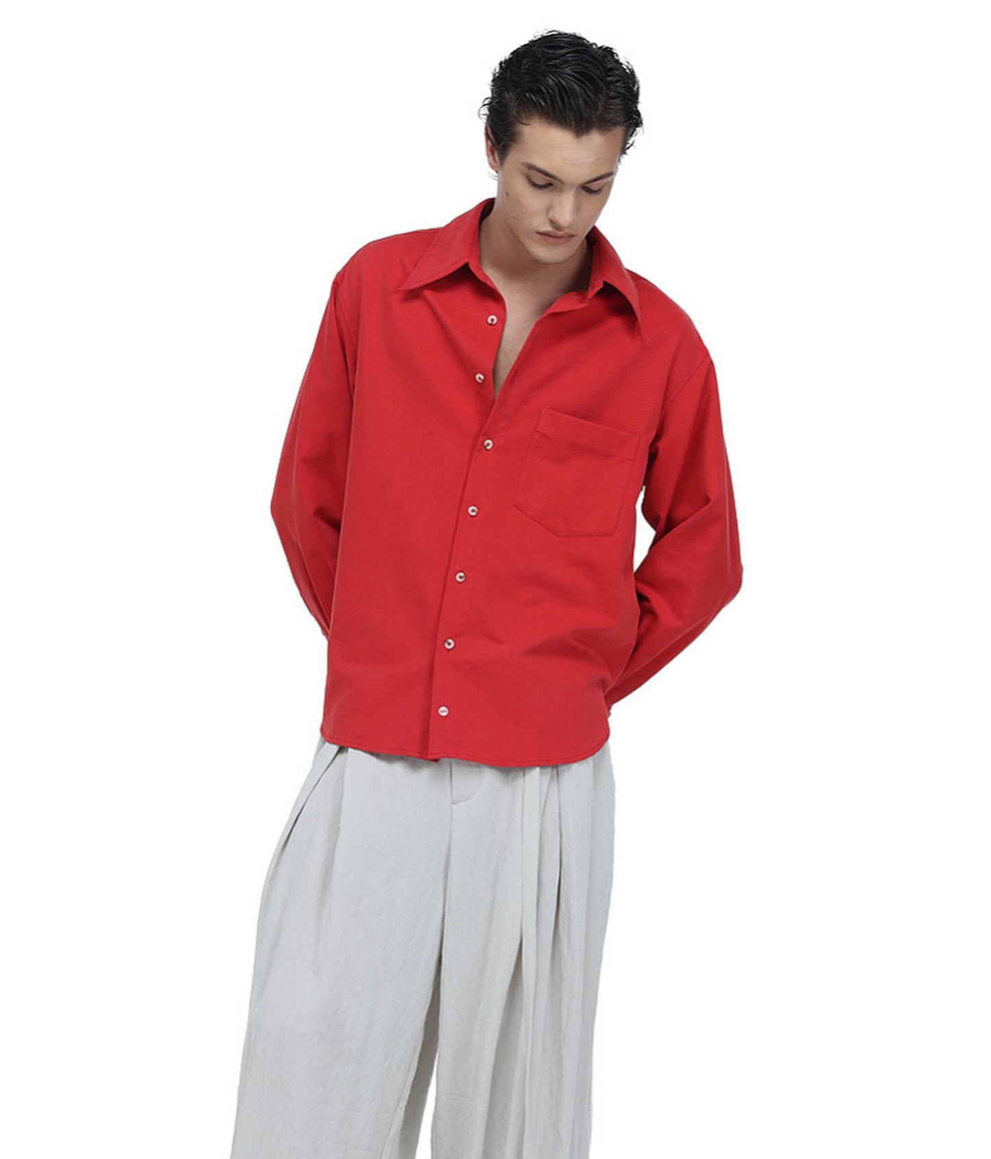 High-End Tailored Long-Silhouette Shirt
