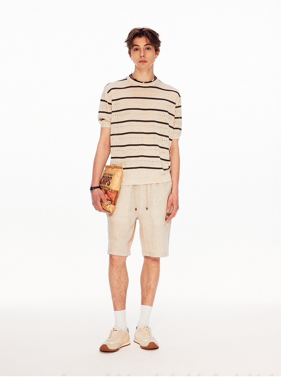 Unisex Vintage-Style Mesh-Striped Knit