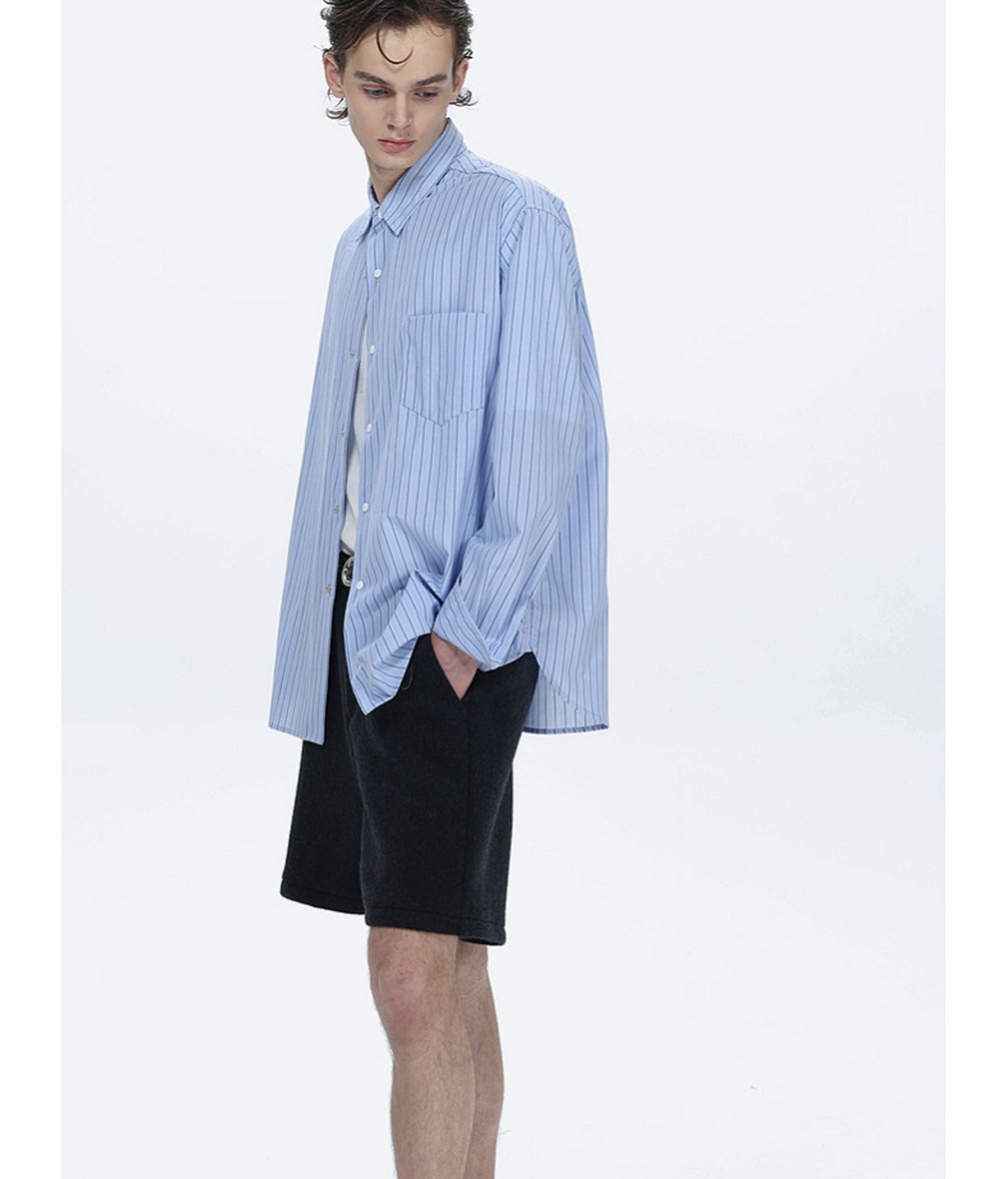 Striped Drop-Shoulder Casual Shirt