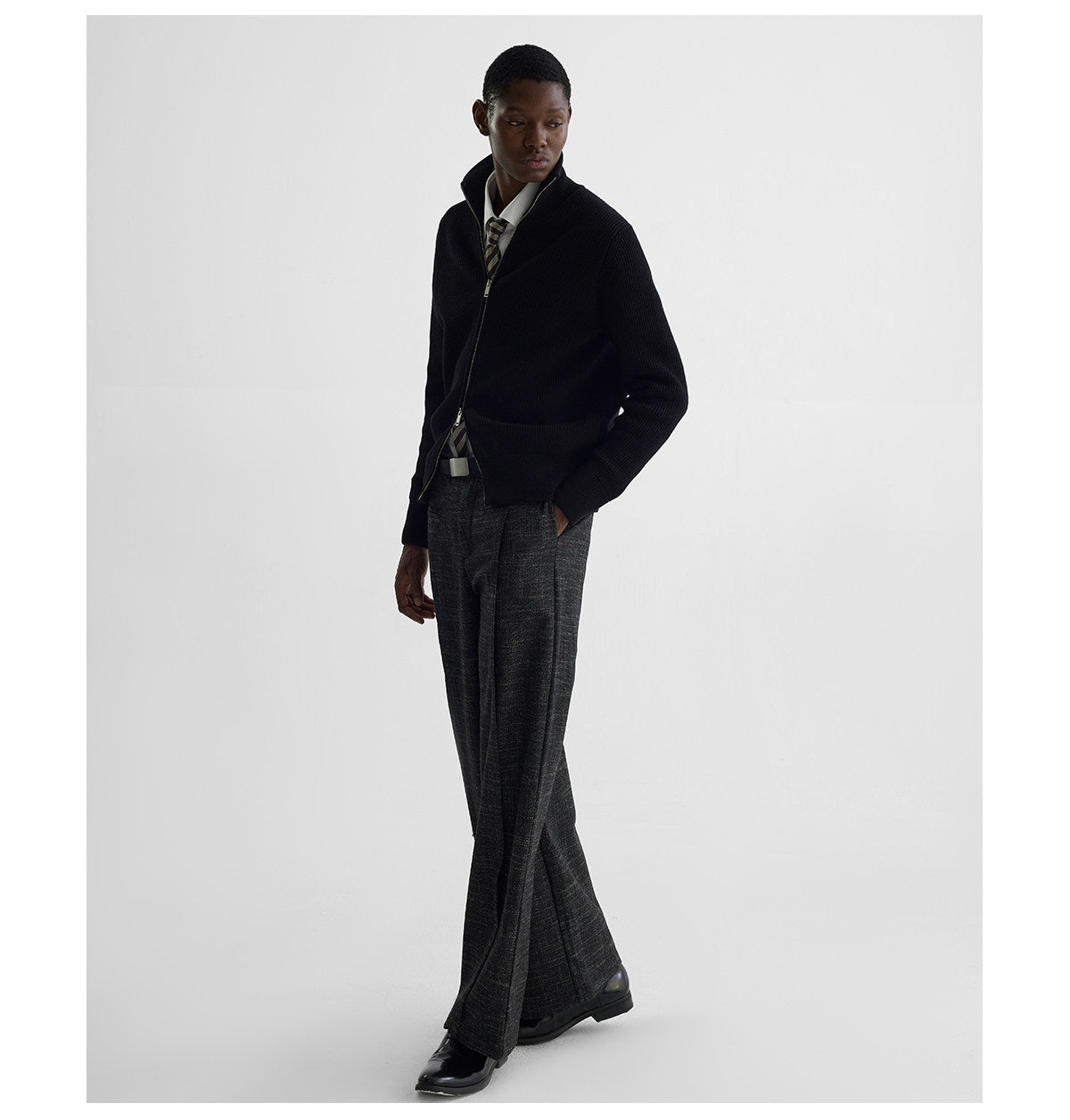 Double-Pleated Wool Pants
