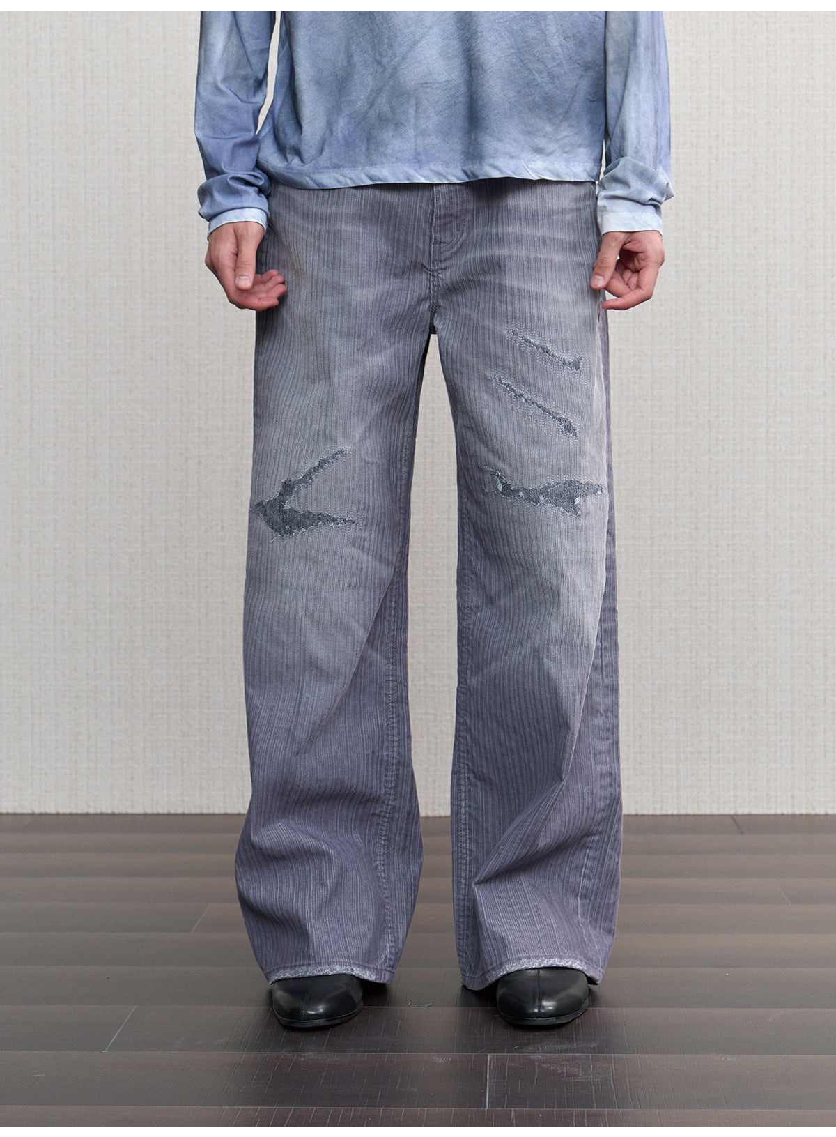 Water-Washed Straight-Leg Jeans