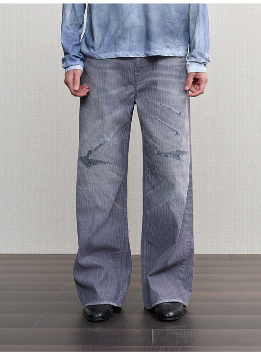 Water-Washed Straight-Leg Jeans