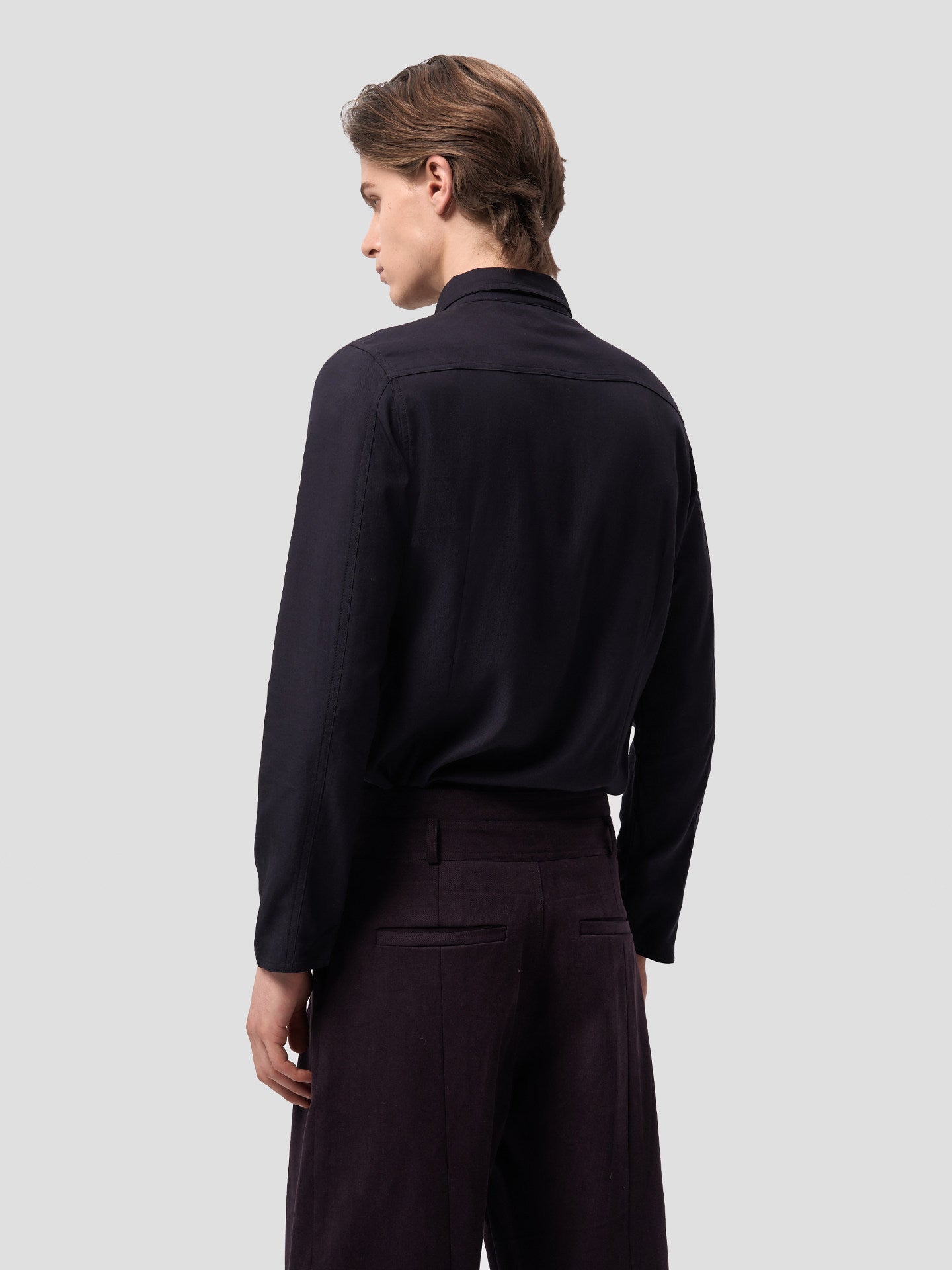 Wide Ribbon Tencel Shirt