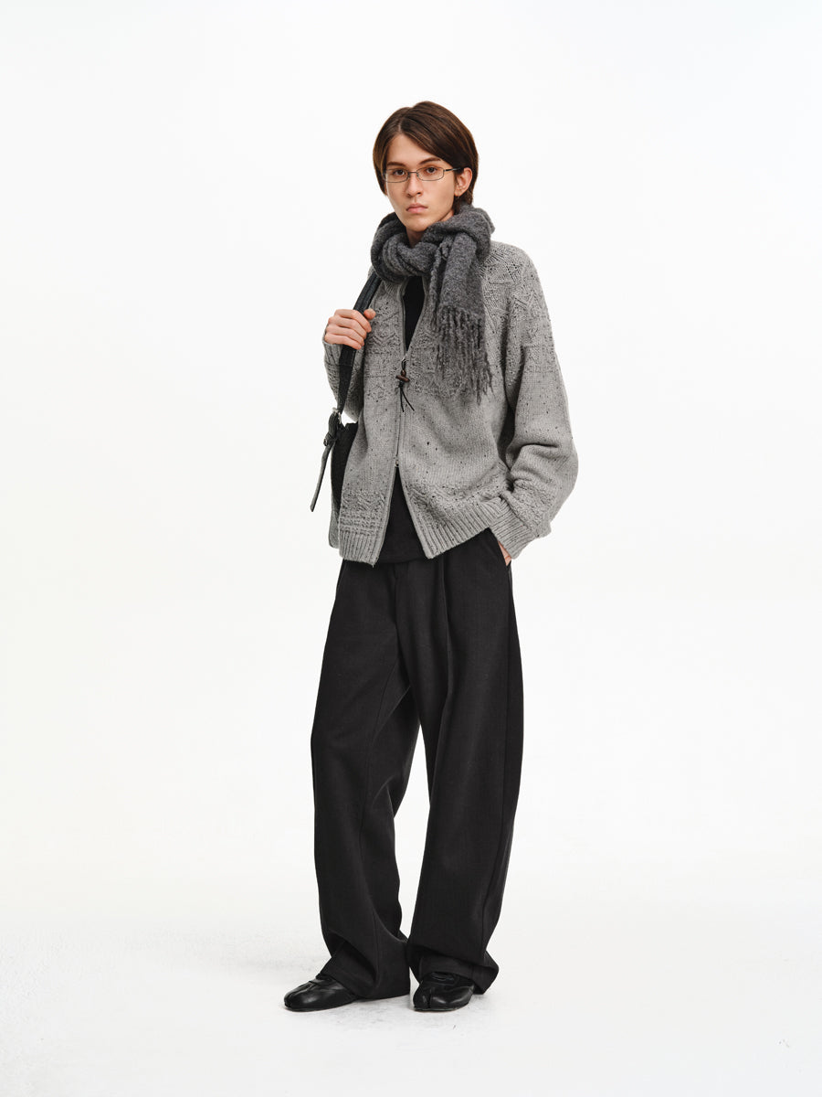 Blended Wool Straight Leg Pants