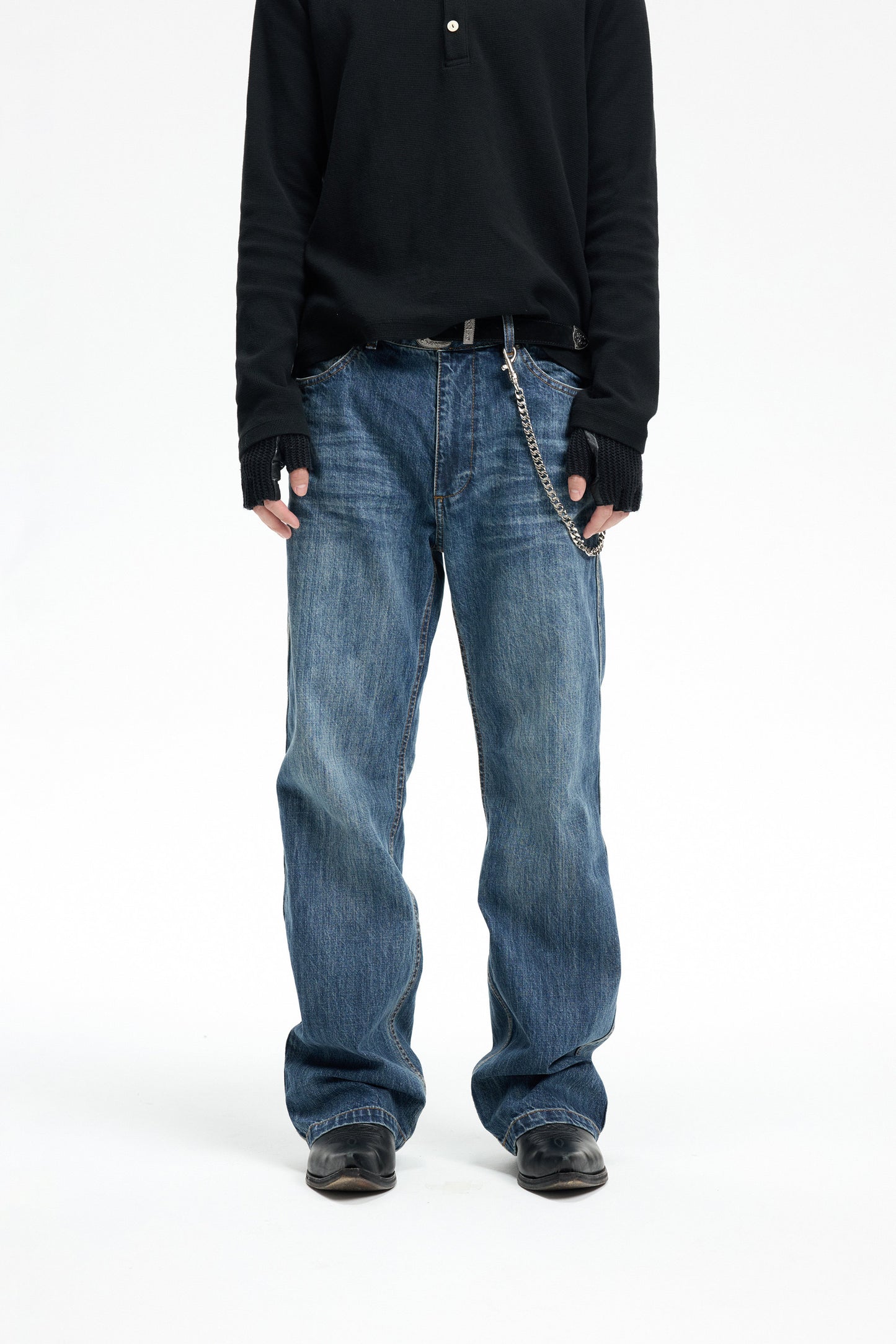 Wash Straight-Leg Jeans
