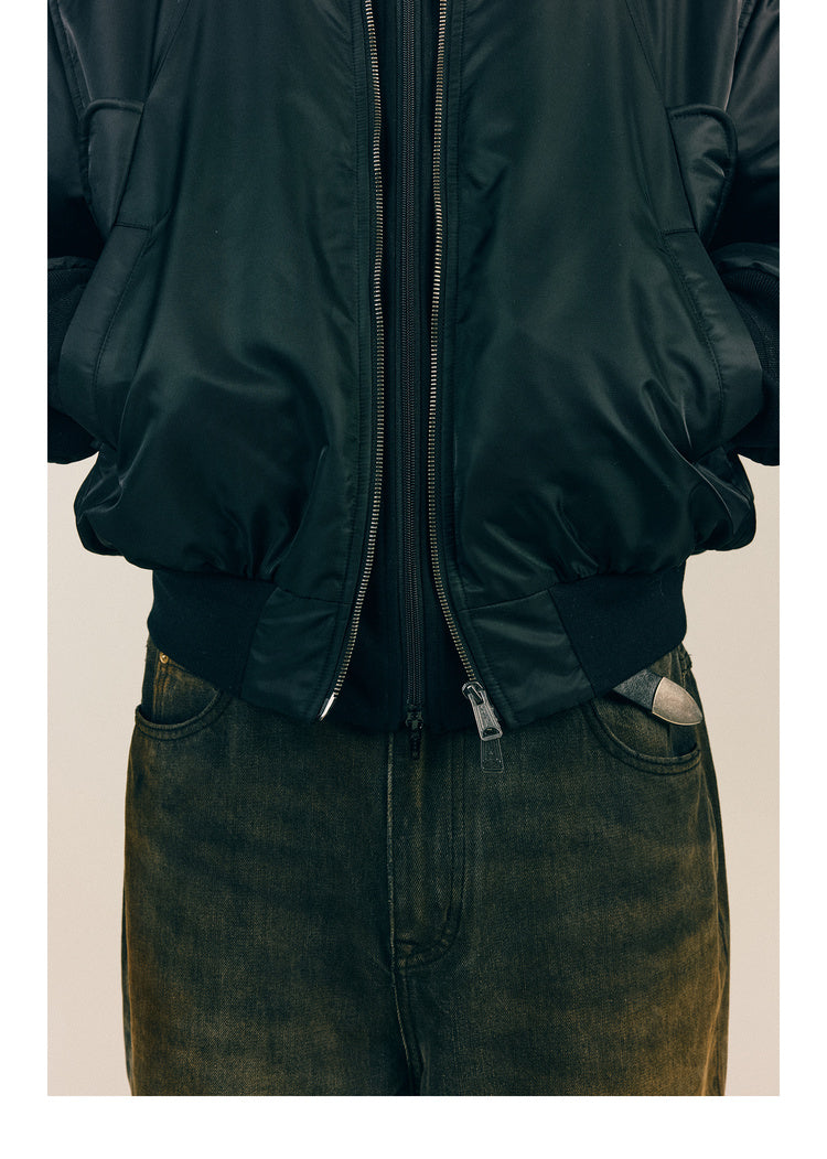 Faux Two-Piece Bomber Jacket