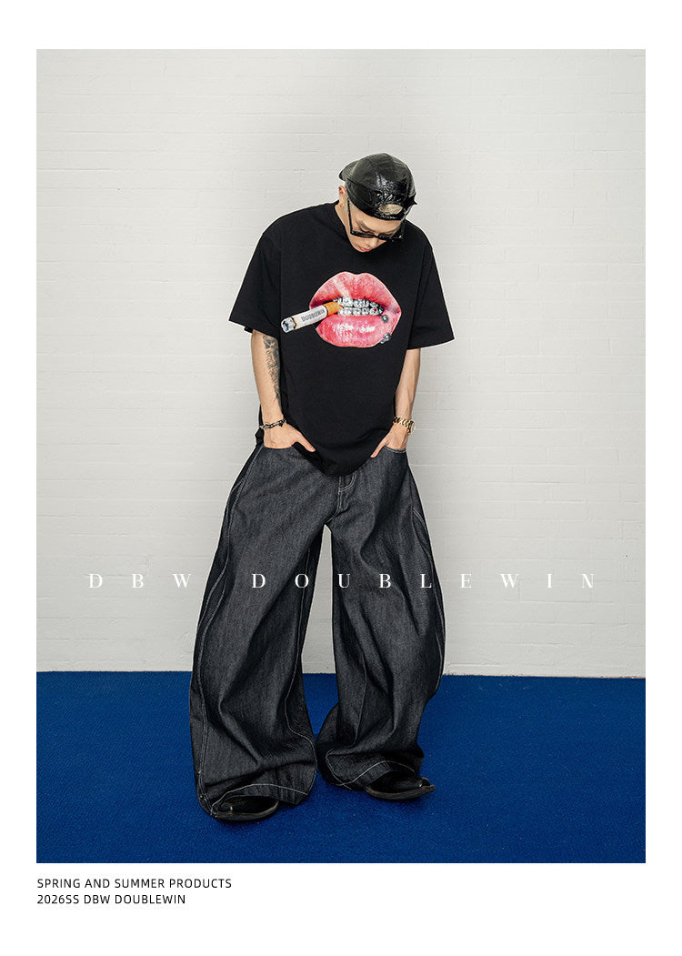 Denim Pants with Adjustable Hidden Buttons