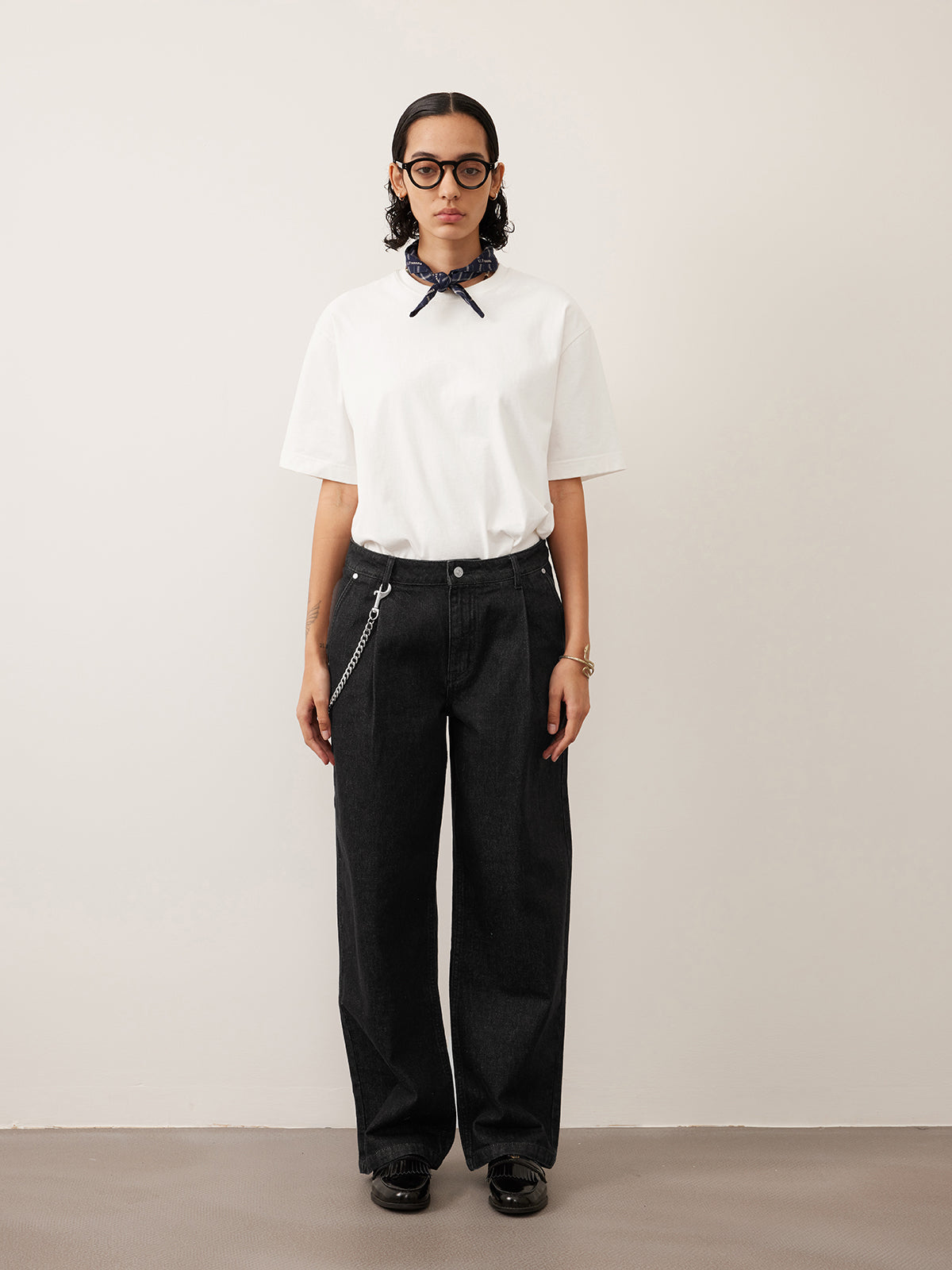 Single Pleats Loose Straight Jeans 12.25 oz.