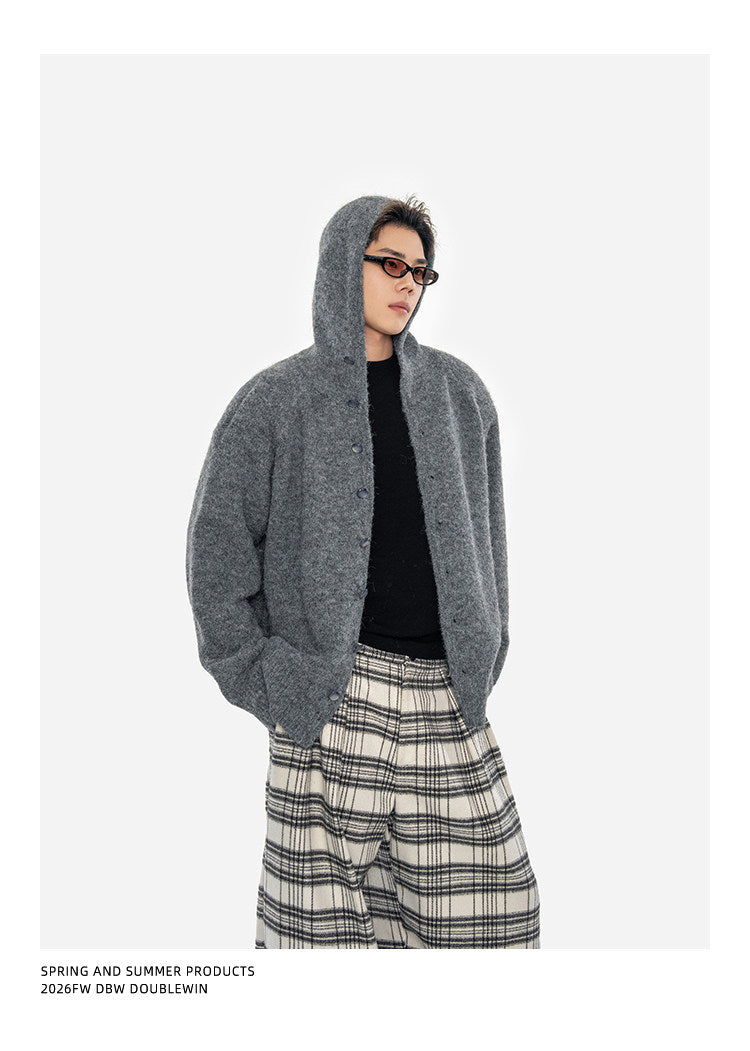 Knitted Cardigan with Hood
