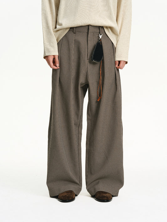 4-Pleat Wide-Leg Pants