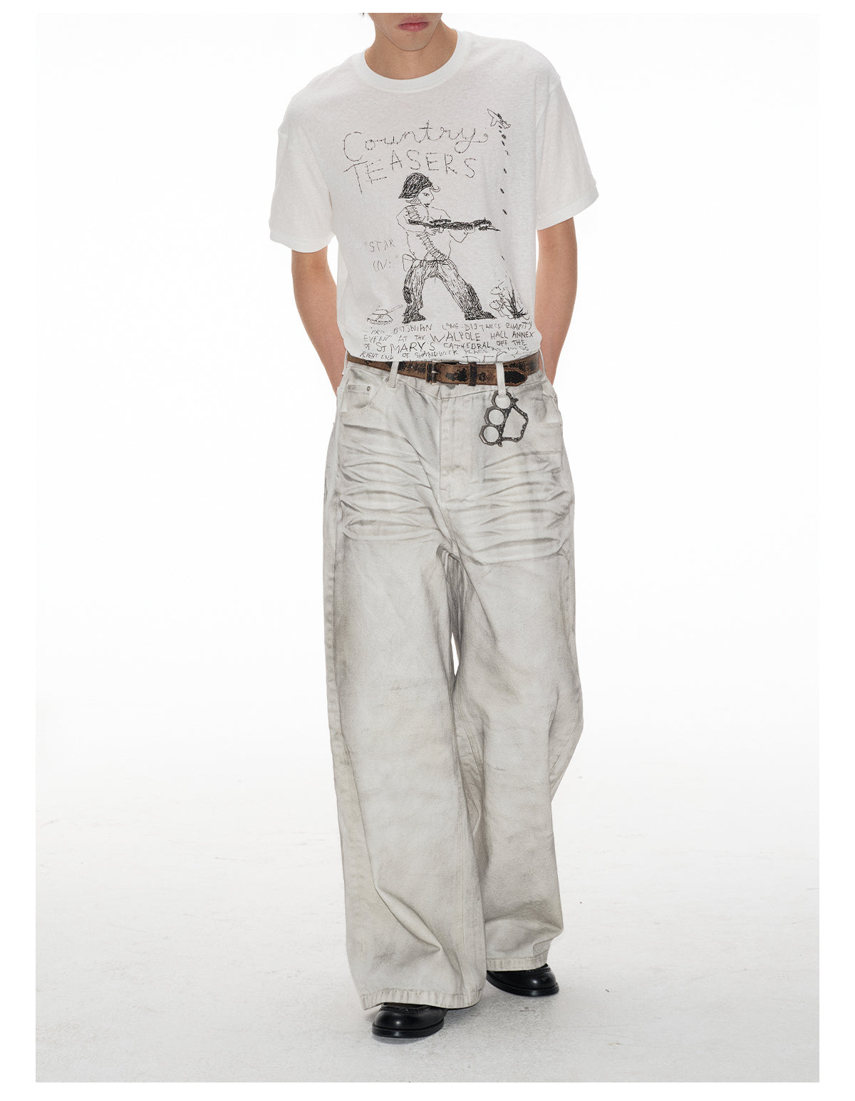 Dirty Dye Process Wide Leg Pants