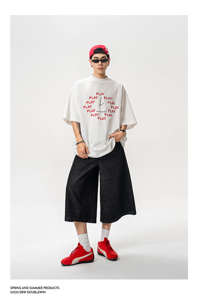 Embroidered cotton T-shirt