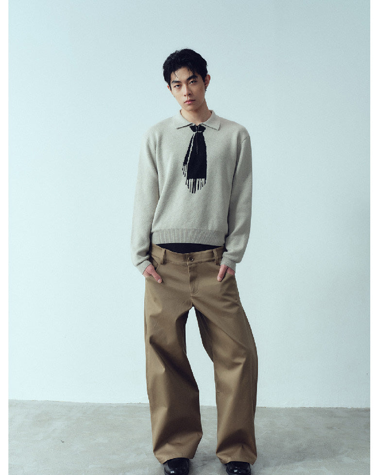 Double-Waistband Casual Pants