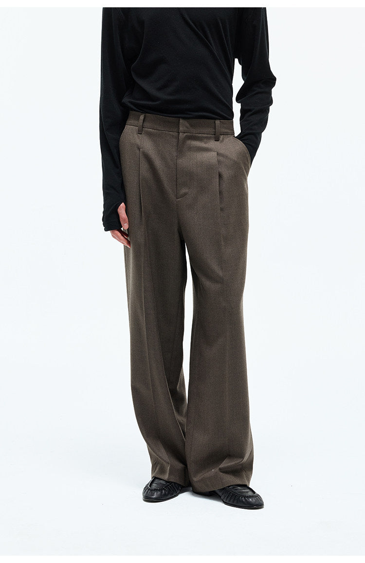 Elastic Waistband Straight Leg Casual Pants