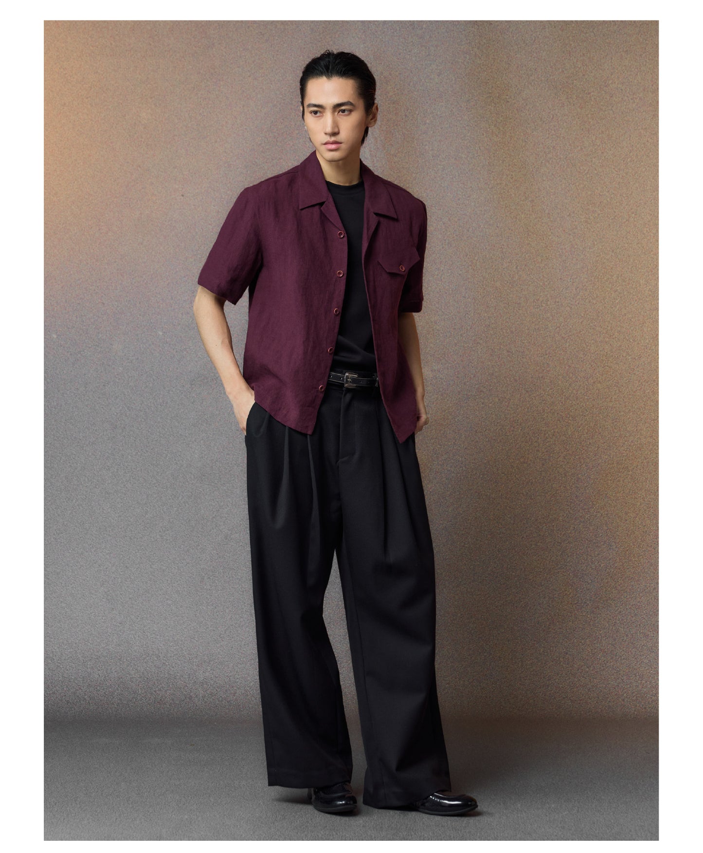 Irregular Silhouette Cuban Collar Shirt