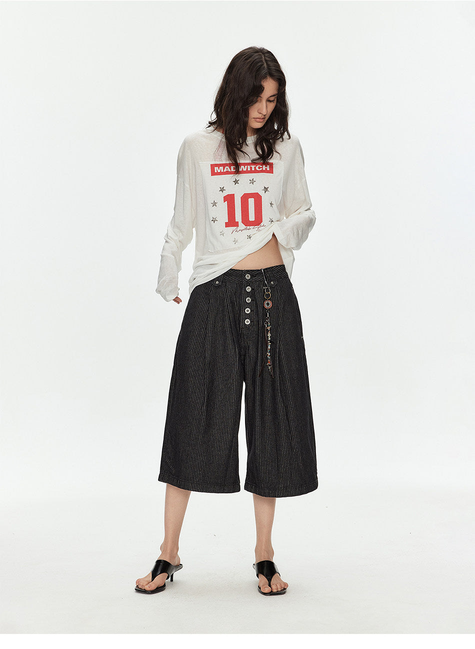 Paris Button Design Shorts