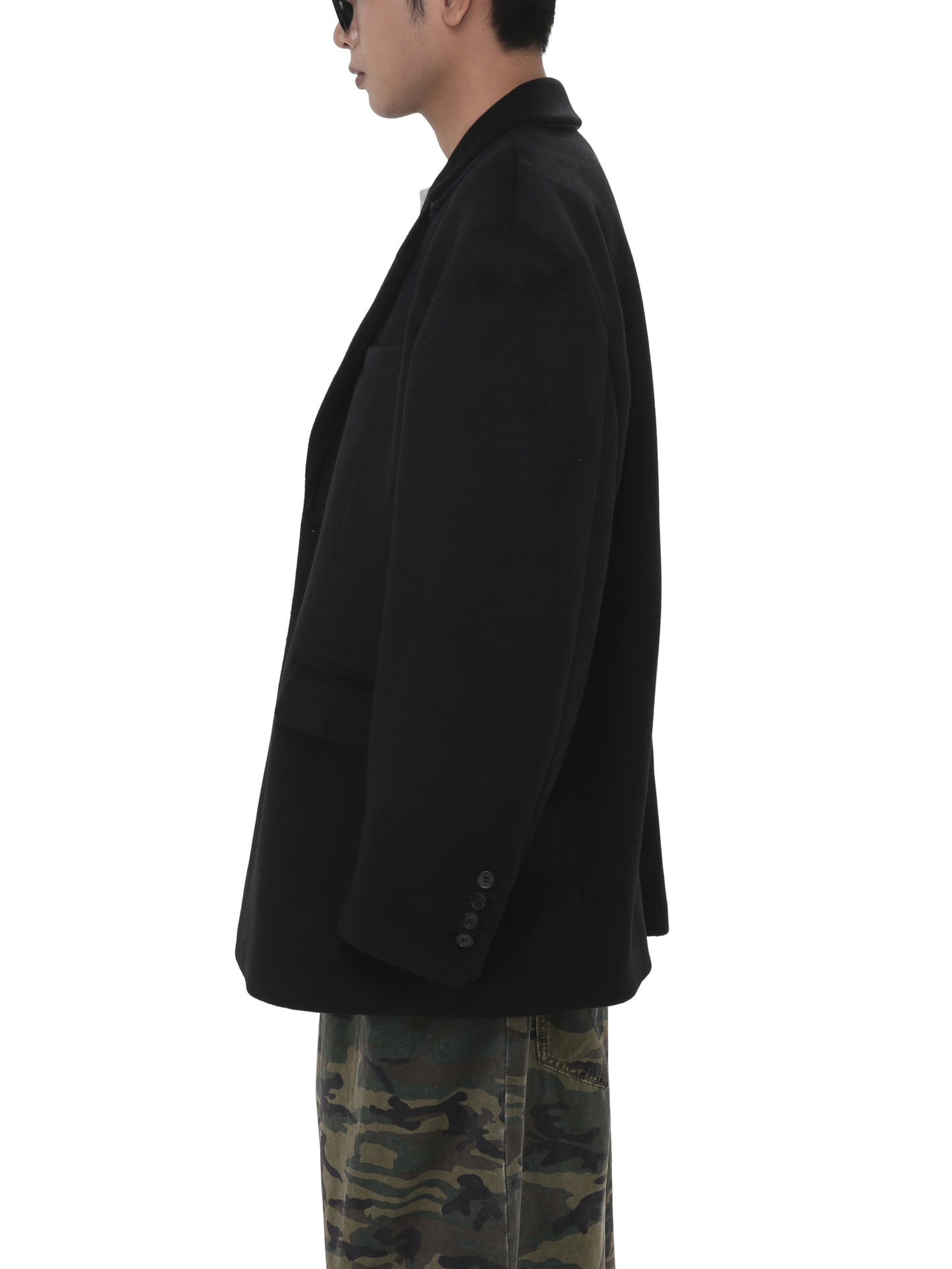 Wide Shoulder Wool Jacket