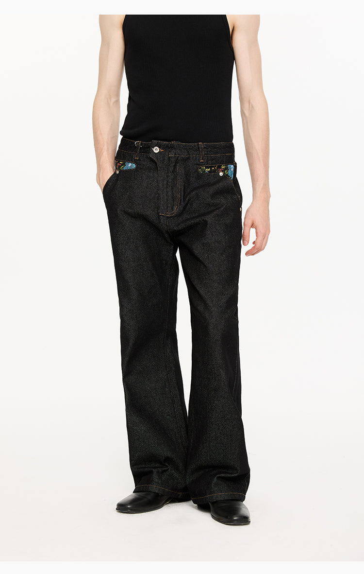 Stitch-Wash Flared Jeans