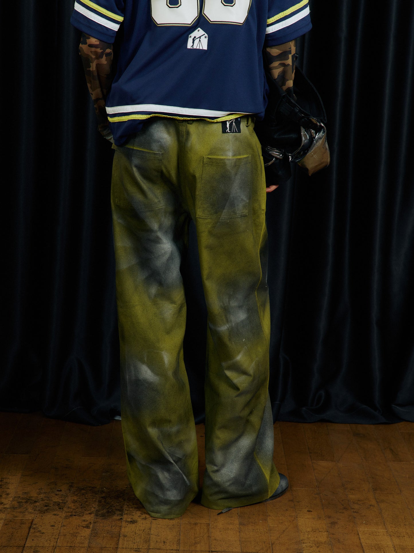 Hand-dyed Spray-Dye Straight Casual Pants