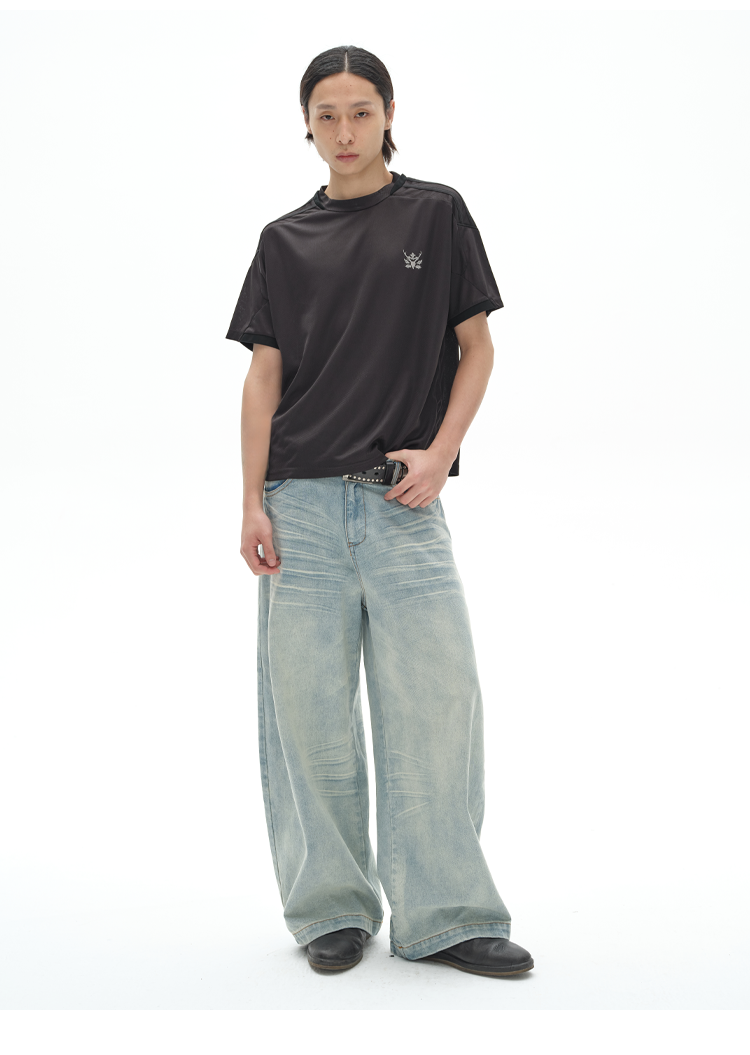 Embroidered logo jersey T-shirt